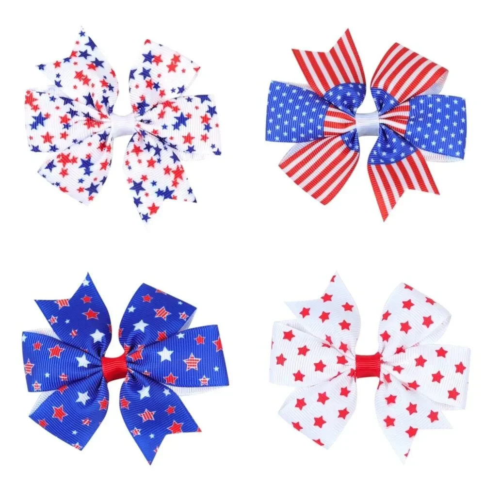 🇺🇸 America 250 USA Patriotic Hair Bow Set Red White Blue 4th Of July NEW